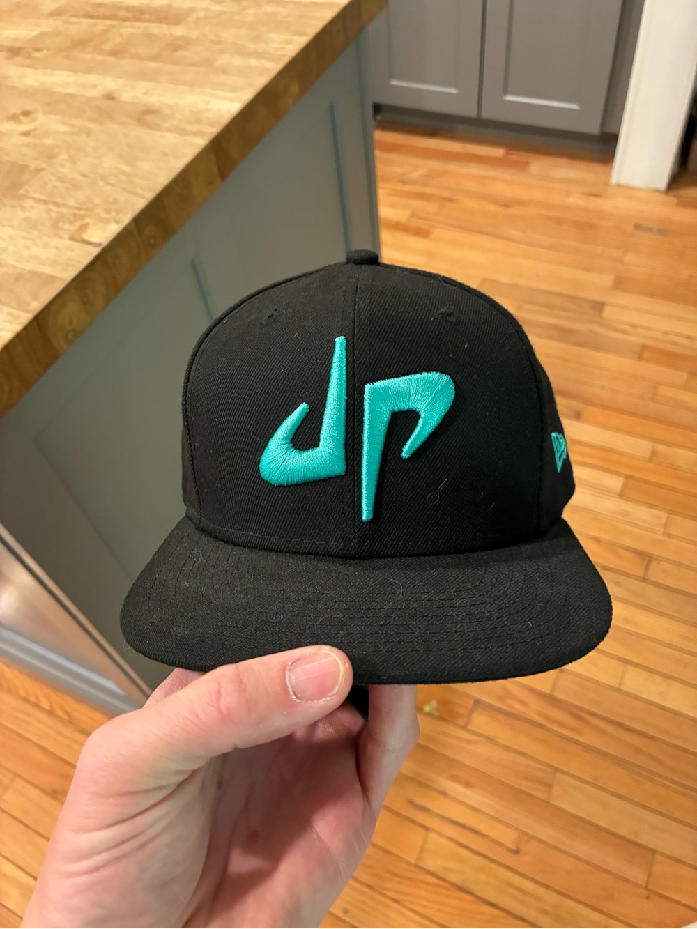 Dude Perfect Hat Cap Snapback Adult Black Teal New Era 9Fifty Flat Brim Baseball
